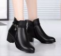 Elegant Women's Ankle Boots Leather Short Boot Winter High Heels Shoes Wedding Party Formal  Dress Shoes England Style 2021. 