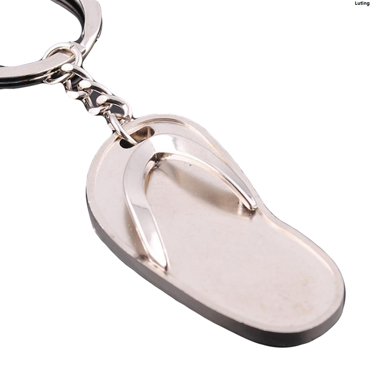 LutingSpecial New Key ring bag change metal flip flop jewelry women's clothing [clearance price reduction] men's funny keychain pendant