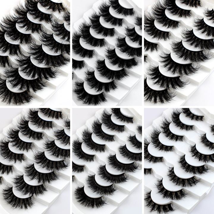 HOT%207%20Pairs%20False%20Eyelashes,%20Fluffy%20Mink%20Lashes%20,%20Cat-Eye%20Look%208D%20Volume%20Eyelash%20Strips%20-%20Image%205
