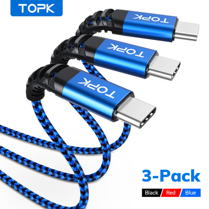 Clearance sale TOPK [3-Pack] 3A USB Type C Cable Fast Charging Cable ...