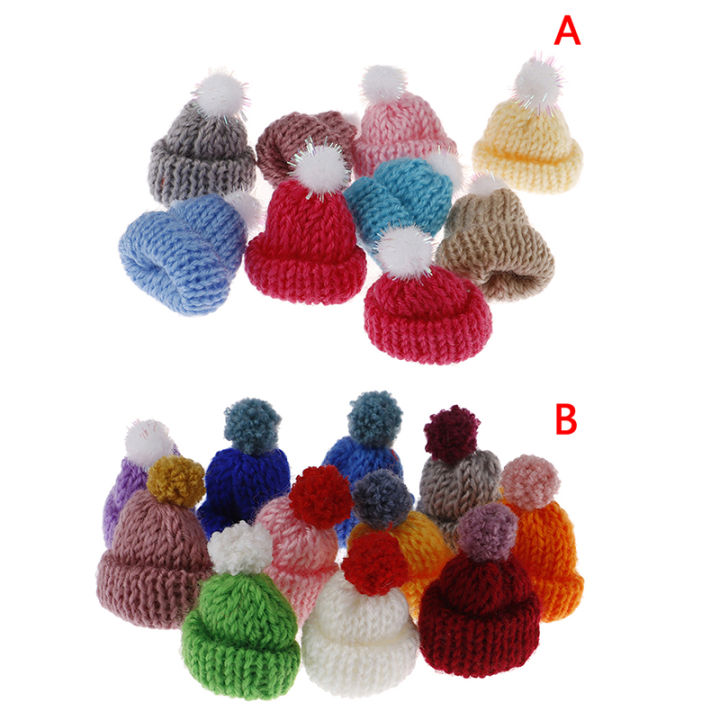 10Pcs%203.5CM%20Mixed%20Woolen%20Yarn%20Mini%20Hat%20Cap%20Headwear%20Garment%20Doll%20Craft%20Materials%20-%20Image%202