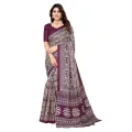 Mysa Fashions Fine Palm Prints Art Silk Saree for Women - Burgundy Purple Saree. 