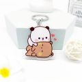 Mobile Phone Bag Keychain Acrylic Super Cute Couple Keychain Cartoon Animal Bubu Dudu Panda Bear Keyring Kawaii Sweet Cute Cartoon Bubu Dudu Key Chain Car Keyring. 