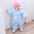 Jumpsuit Cute Baby Fleece Long Hooded Warm Infant Sleeve Romper Cartoon Girls Boys. 