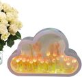 Tulip Cloud Mirror Lamp 2-in-1 Decorative Table Light & Mirror, Tulip Night Light, LED Flower Lamp Bedroom Home Decor Aesthetic Desktop Gifts for he/she (Cloud Tulip Lamp). 