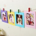 Pistto 40 Pcs Paper Frame With Clips Diy Kraft Paper Picture Frame Hanging Wall Photo Album 2M Rope Home Decoration Craft. 
