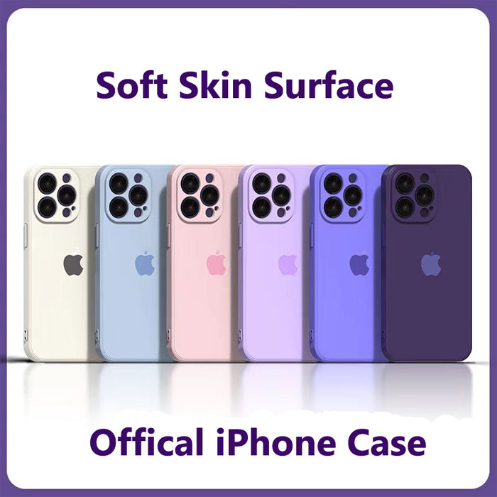 With Apple Logo Liquid Silicone Straight Square Edge Silicone Phone