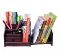 Xingli Brown Polished Multi-Functional Wooden Pen Stand/ Holder / Mobile Holder/ Visiting Card And Remote Stand. 