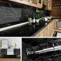 Oil Proof Self Adhesive Kitchen Marble Sticker | Marble Design Self Adhesive Oil Proof Kitchen Sticker, Black and White Design. 