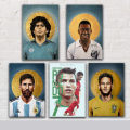 Football Legends Poster Set of 5 Ronaldo Messi Neymar Pele Maradona 46x31cm. 