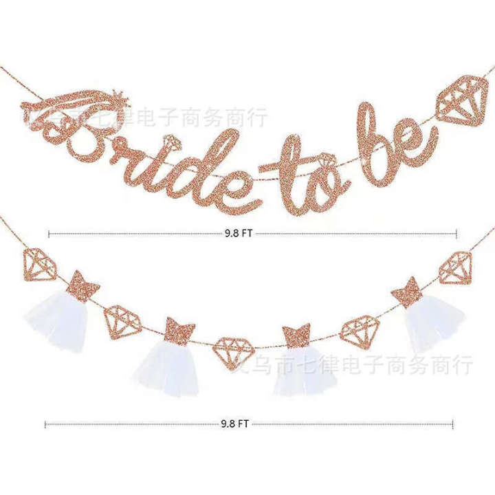 Bachelorette%20to%20Be%20Dress%20Style%20Bride%20Wedding%20Party%20Decoration%20Glitter%20Banner%20-%20Image%202