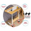 Height Adjustable Wooden Laptop Table With Wheels- 60cm X 40cm (Black/Lightwood Color) - Laptop Tables |. 