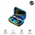 M10 Tws Earbuds Touch Control Wireless Led Digital Display Case in 2000MAH battery Earbuds with Free Mobile Stand. 