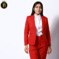 Boss Lady Single Breasted Classic Red Formal Blazer for Women. 