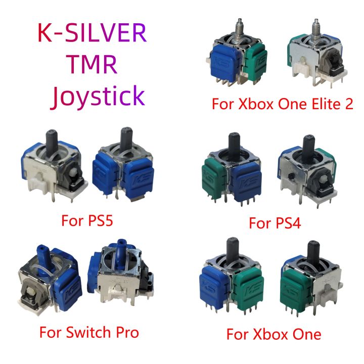 2pcs K-SILVER Anti-Drift TMR Electromagnetic Joystick for PS4 Xbox Series Gamepad for Switch Pro PS5 Controller Repair