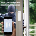ARELENE Tuya Smart WiFi Door Sensor 80dB Sound Window Sensor Smart Life Arm Disarm Door Sensor APP Alert Alarm Door Sensor. 