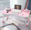 Smart Multi-Purpose Laptop Table Stand/Study Table/Bed Table/Foldable and Portable/Ergonomic & Rounded Edges/Non-Slip Legs/Engineered Pink/Color. 