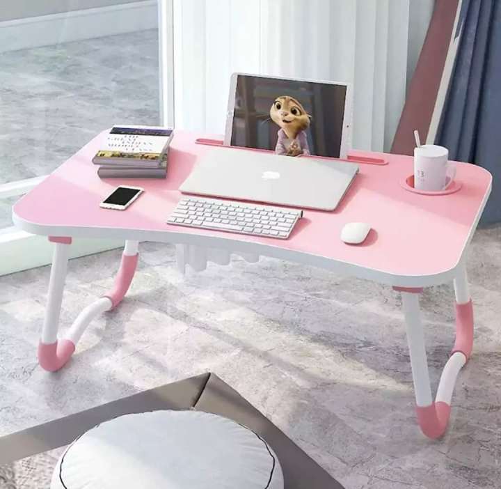 Smart%20Multi-Purpose%20Laptop%20Table%20Stand/Study%20Table/Bed%20Table/Foldable%20and%20Portable/Ergonomic%20&%20Rounded%20Edges/Non-Slip%20Legs/Engineered%20Pink/Color%20-%20Image%204
