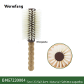 Wenefang Wooden handle curling barrel cork hair brush boar ladies 1PC bristle round handle styling comb anti-static hair tool. 