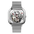 CIGA Design Full Hollow Analog Silver Dial Men's Watch. 
