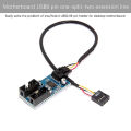 1Pc USB 9 Pin Interface Header Motherboard Extension Splitter 1 To 2 Cable Desktop USB2.0 HUB Connectors Adapter Port. 