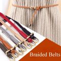 Decoration Thin Casual Retro Girls Waist Belt Braided Belts Pin Buckle Waistband. 