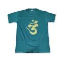 Binay Embroidery Green Om Printed Cotton T-Shirt For Men - Green | Multisize | Fashion | T-Shirts For Men. 