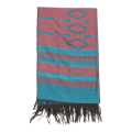 Purple Dhaka Printed Handmade Cotton Shawl For Women 24x80inch. 