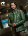 Rhino leathers Men's Genuine Leather Jacket (Green). 