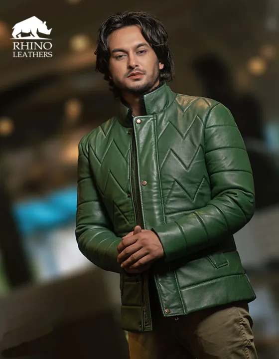Rhino%20leathers%20Men's%20Genuine%20Leather%20Jacket%20(Green)%20-%20Image%202