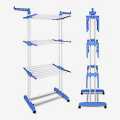 Folding Drying Rack Clothes Rack 3 Tiers Clothes Laundry With Wheels Cloth Shoes Hanger. 