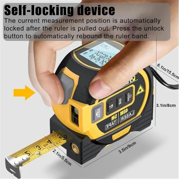 New 3 In 1 Laser Measure Tape Measure Digital Stainless Infrared Ruler ...