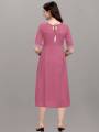 Women A-line Pink Dress one piece Traditional Ethnic wear for Occasion Casual Festive Party  comfy wear. 