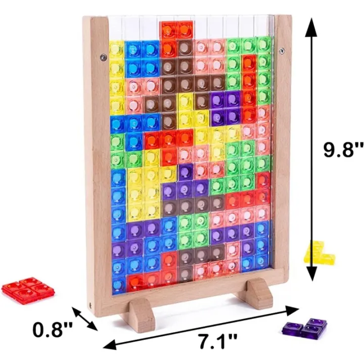 Wooden%20Blocks%20Puzzle%20Brain%20Teasers%20Toy,%20Intelligent%20Colorful%203D%20Plastic%20Blocks%20Game%20with%20Vertical%20Wood%20Frame%20Game%20Board,%20Tangram%20Educational%20Montessori%20Toys%20Gift%20for%20Kids%20Age%204-8%20Years%20Old%20-%20Image%206