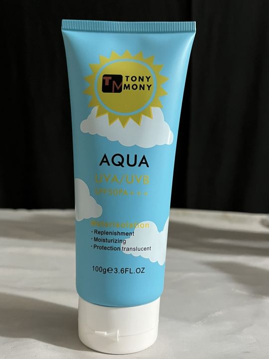Tony Mony USA Aqua UVA/UVB Spf50+++ Moisturizing Sunscreen 100gm
