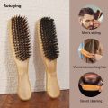 Sutuiying Bamboo Hair Brush Natural Boar Bristle Barber's Hairdressing DIY Styling Supplies Smoothing Detangle Comb for Wet Dry Hair. 