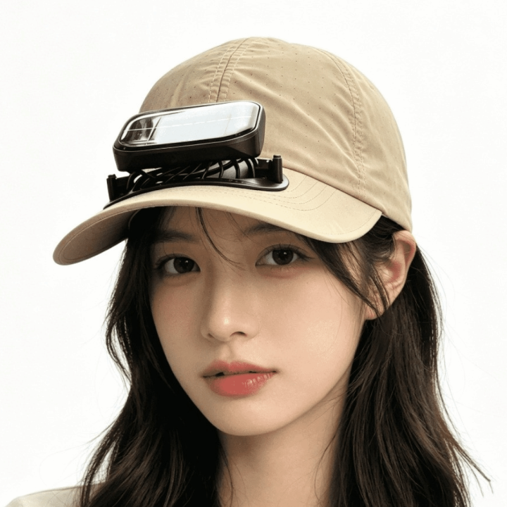 Fishing Sun Hat Portable Solar Powered Fan Baseball Cap Solid Color Long-lasting Rechargeable Fan Hat Lightweight Breathable Cooling Fan Peaked Cap for 3.7V/300mAh Hiking