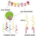 Party Decorations Set,Colorful Banner&Candy Themed Party Hanging Swirls Lollipop Decoration. 
