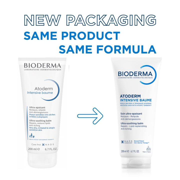 BIODERMA Atoderm Intensive Baume Moisturizer 200ml | Ultra Soothing Balm For Very Dry Irritated to Atopic And Dehydrated Sensitive Skin