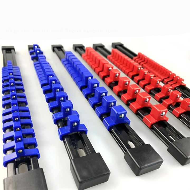 3%20PCS%20Socket%20Organizer%201/2%203/8%201/4%20Inch%20Drive%20Socket%20Rail%20Holders%20Repair%20Tools%20Socket%20Wall%20Black%20-%20Image%204