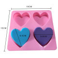 4 Cavity Handmade Silicone Soap Mold Heart 3d Craft Soap Making For Candle Eatop. 