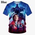 3D printed male fantasy horror movie weird new fashion hot selg kochi story tv women's casual crew neck t-shirt. 
