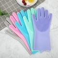 Home Magic Silicone Dish Washing Gloves, Silicone Cleaning Gloves, Silicone Hand Gloves For Kitchen Dishwashing And Pet Grooming, Great For Washing Dishes, Car, Bathroom (Multicolour, 1 Pair). 