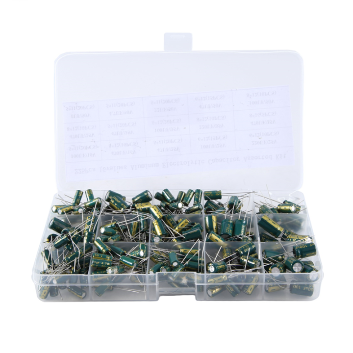 225Pcs Capacitor High Frequency Inline Kit 15 Kinds of Specifications Resistance Value
