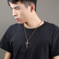 Mens Silver Stainless Steel Jesus Christ Crucifix Cross Pendant Necklace Chain ZHANGNA. 