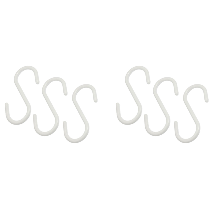 FORIDE 6 Pcs White Plastic S Shaped Hanging Hooks Scarf Apparel Hangers