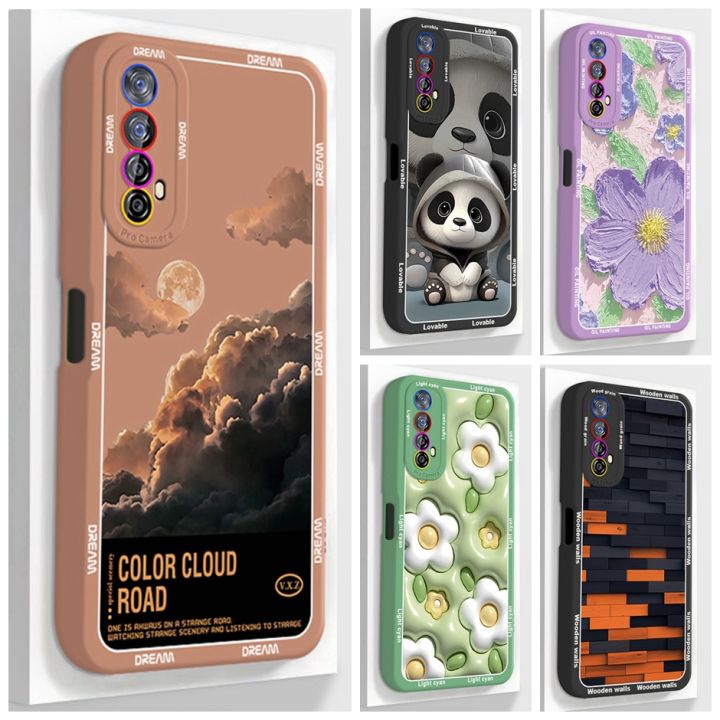 For Realme Case Soft Silicone Cute Cartoon Phone Cover Shell for