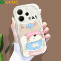 UCUC for Redmi Note 14 Note 14 Pro Note 14 Pro Plus 5G Xiaomi Poco X7 5G Back Cover Plush Toys Cream Texture Wavy Edge Soft Silicone Phone Case. 