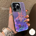 Trendy Brand Anime One Piece Luxury Plating Metal Case Compatible for IPhone 11 15 14 12 13 Pro Max 7Plus X XR XS Max 7 8 14 Plus SE 2020 Cool Luffy Zoro Phone Cover. 