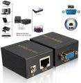 60M Vga Extender Repeater Adapter Over Single Rj45 Cat 5E Cat6 Network Cable Support 1080P Full 3D (1 Transmitter + 1 Receiver). 